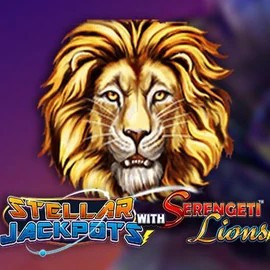 Logo of Stellar Jackpots with Serengeti Lions from Lightning Box Game at iDEAL Casino